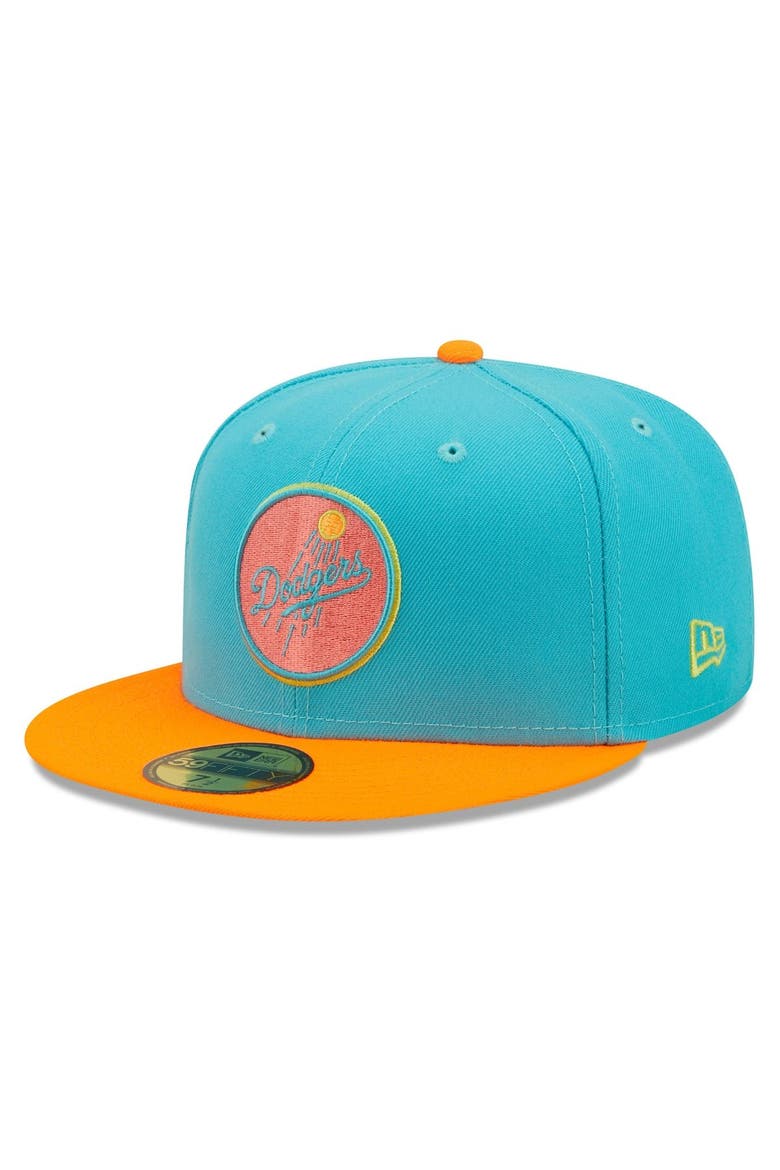 Men's New Era Blue/Orange Los Angeles Dodgers Vice Highlighter 59FIFTY Fitted Hat, Alternate, color, Blue
