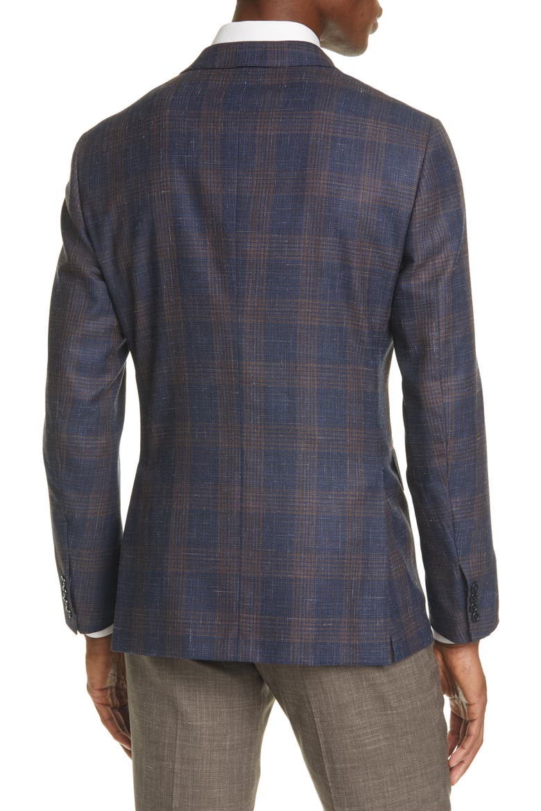 Milano Easy Classic Fit Plaid Sport Coat, Alternate, color, BLUE