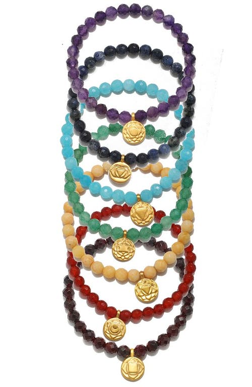 Satya Jewelry Find Your Balance Chakra Bracelet Set In Multi