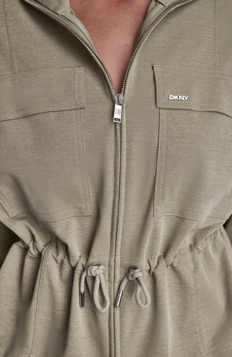 DKNY Arid Cotton Blend Piqué Jacket, Alternate, color, Light Fatigue