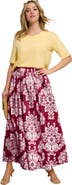 Roaman's Plus Size Cotton Pull On Maxi Skirt