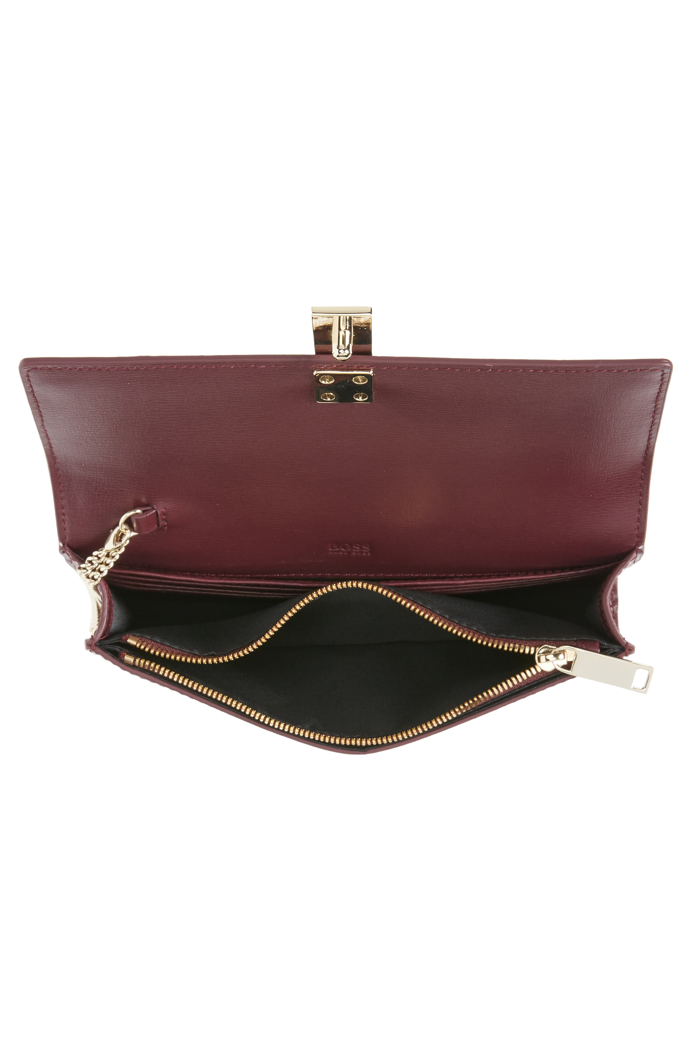 BOSS Nathalie Leather Clutch, Alternate, color, 