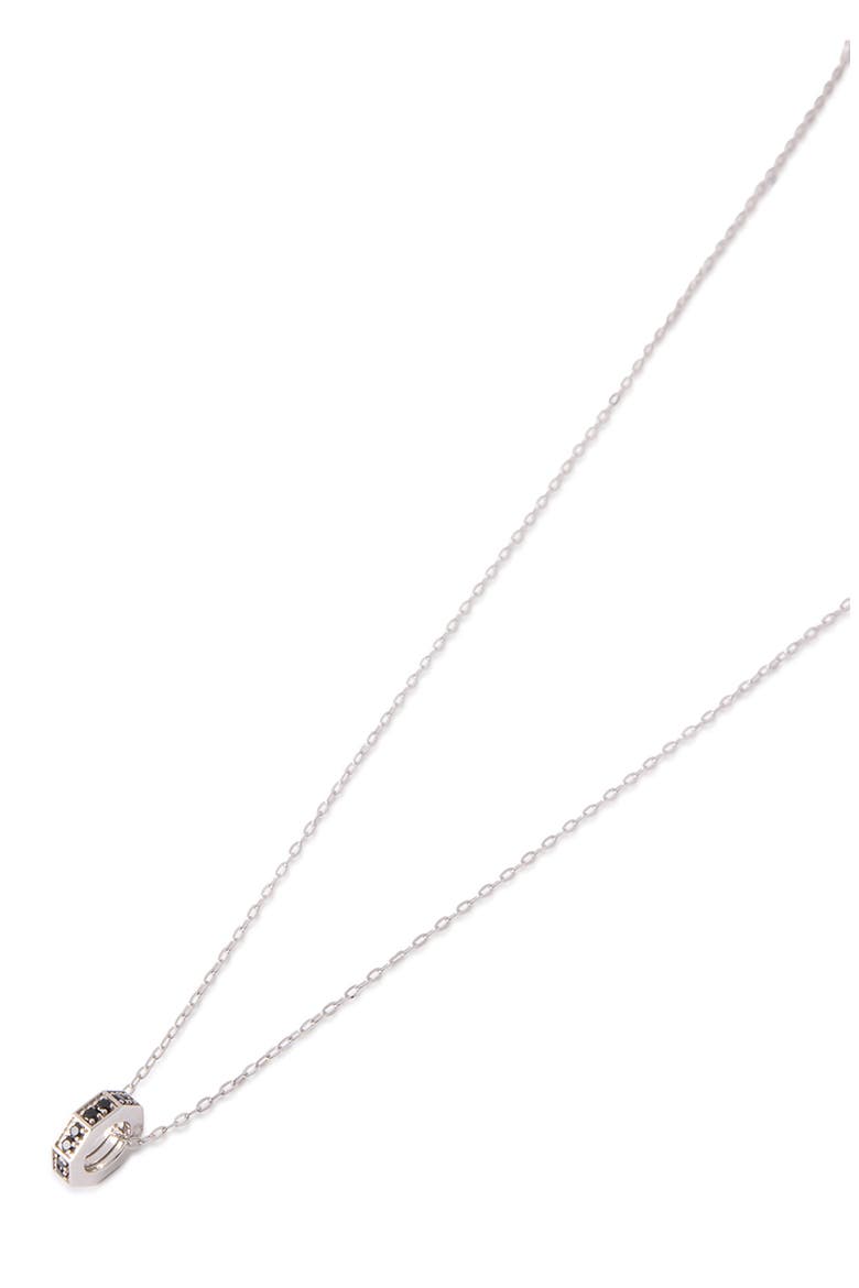 Hex Nut Lab Grown Black Diamond Pendant Necklace, Alternate, color, SILVER