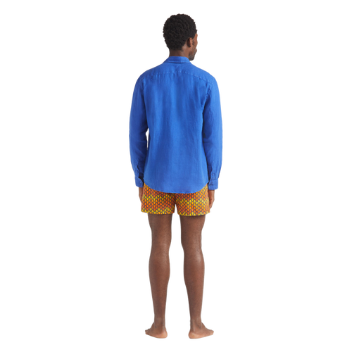 Vilebrequin Solid Linen Shirt In Blue