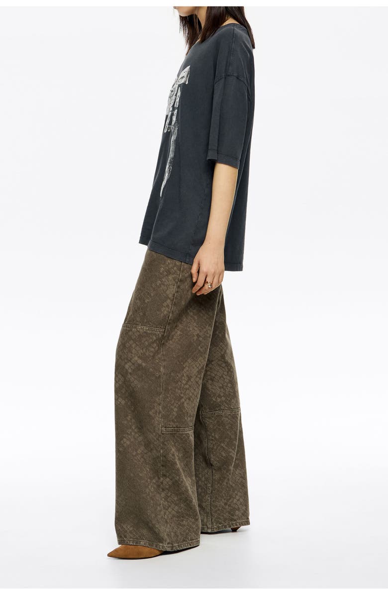 Bimba y Lola Wide Leg - Snake Denim Jeans, Alternate, color, 