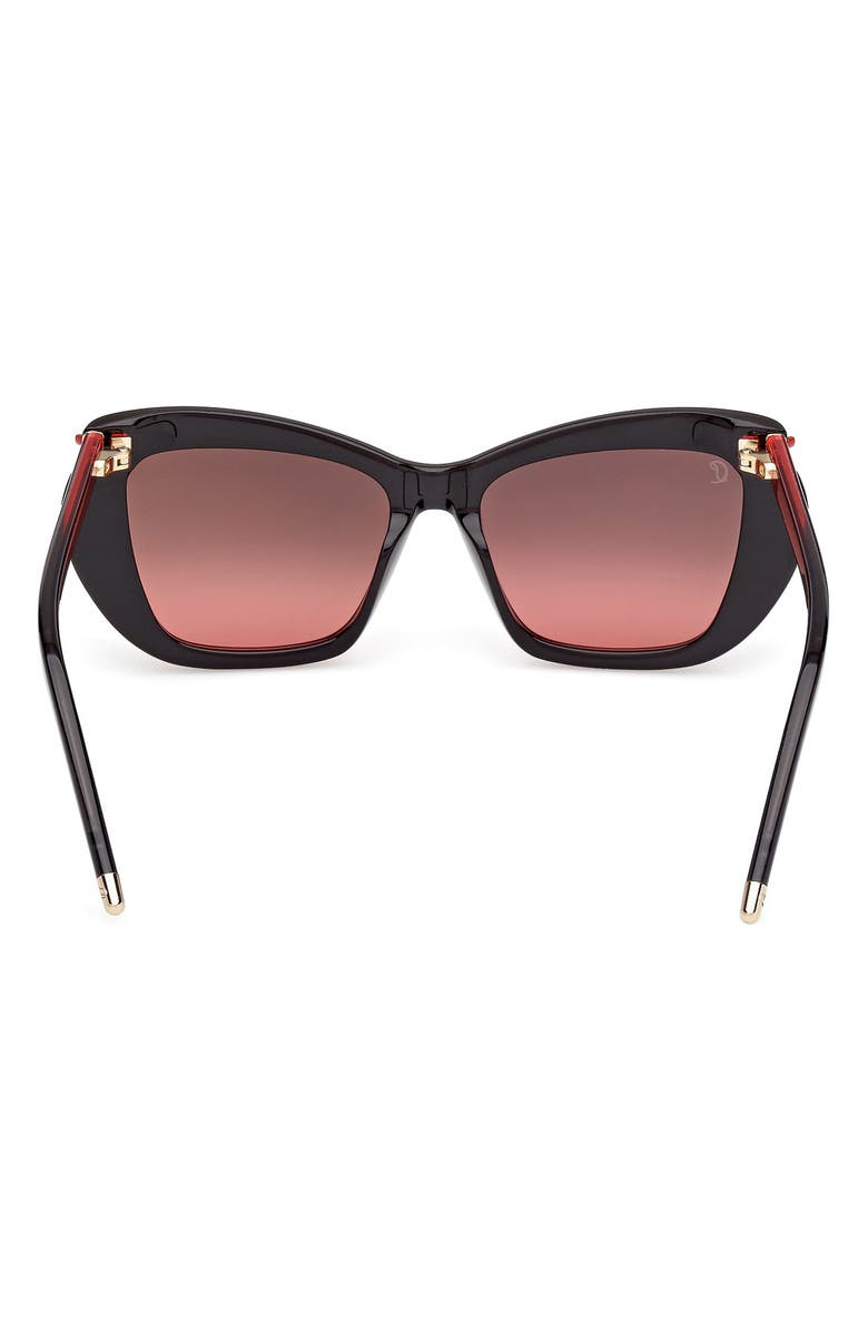 Christian Louboutin 53mm Geometric Sunglasses, Alternate, color, Black / Red Inside / Zeiss