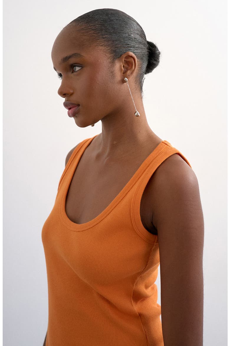 Rib Curved Hem Stretch Cotton Tank (Women) | Nordstrom