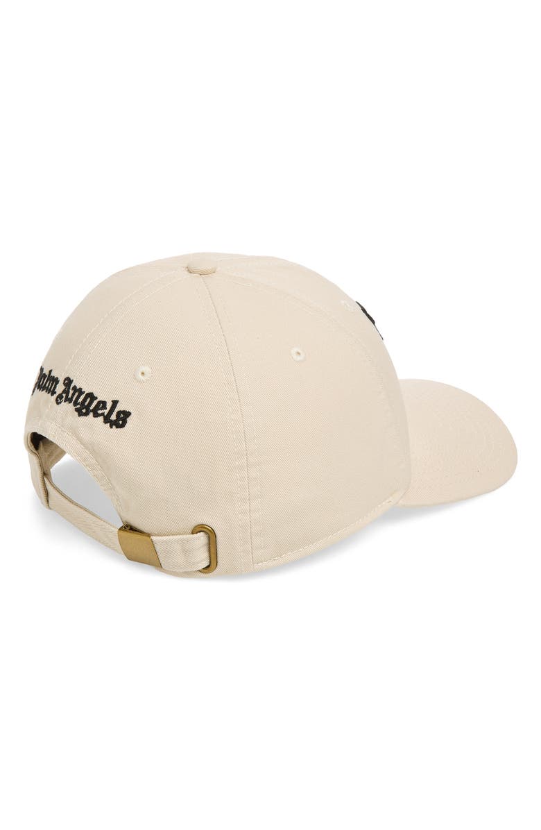 Palm Angels Logo Cotton Adjustable Snapback Cap, Alternate, color, Beige Black