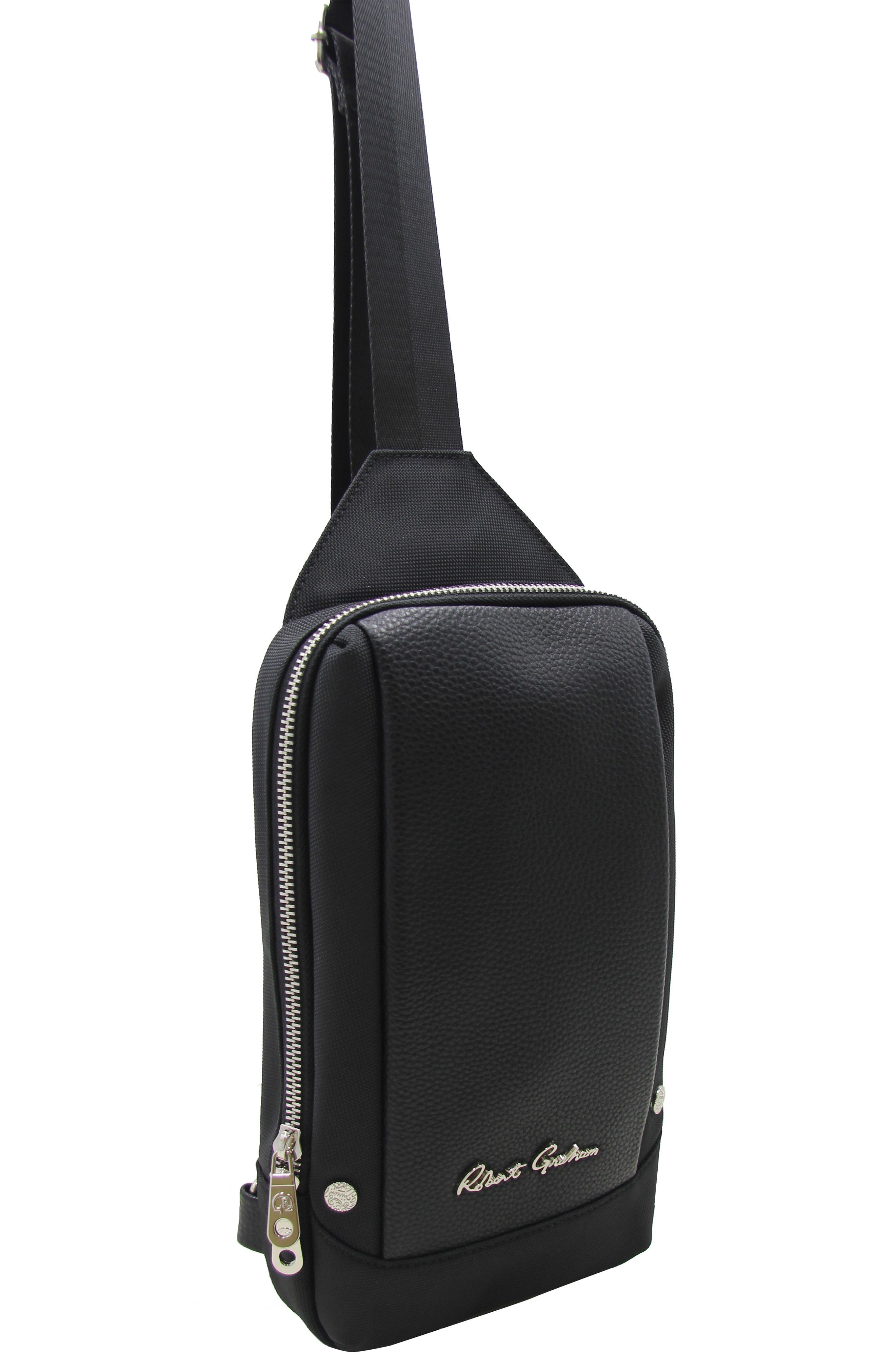 Robert Graham Cole Canvas Sling Bag, Alternate, color, Black
