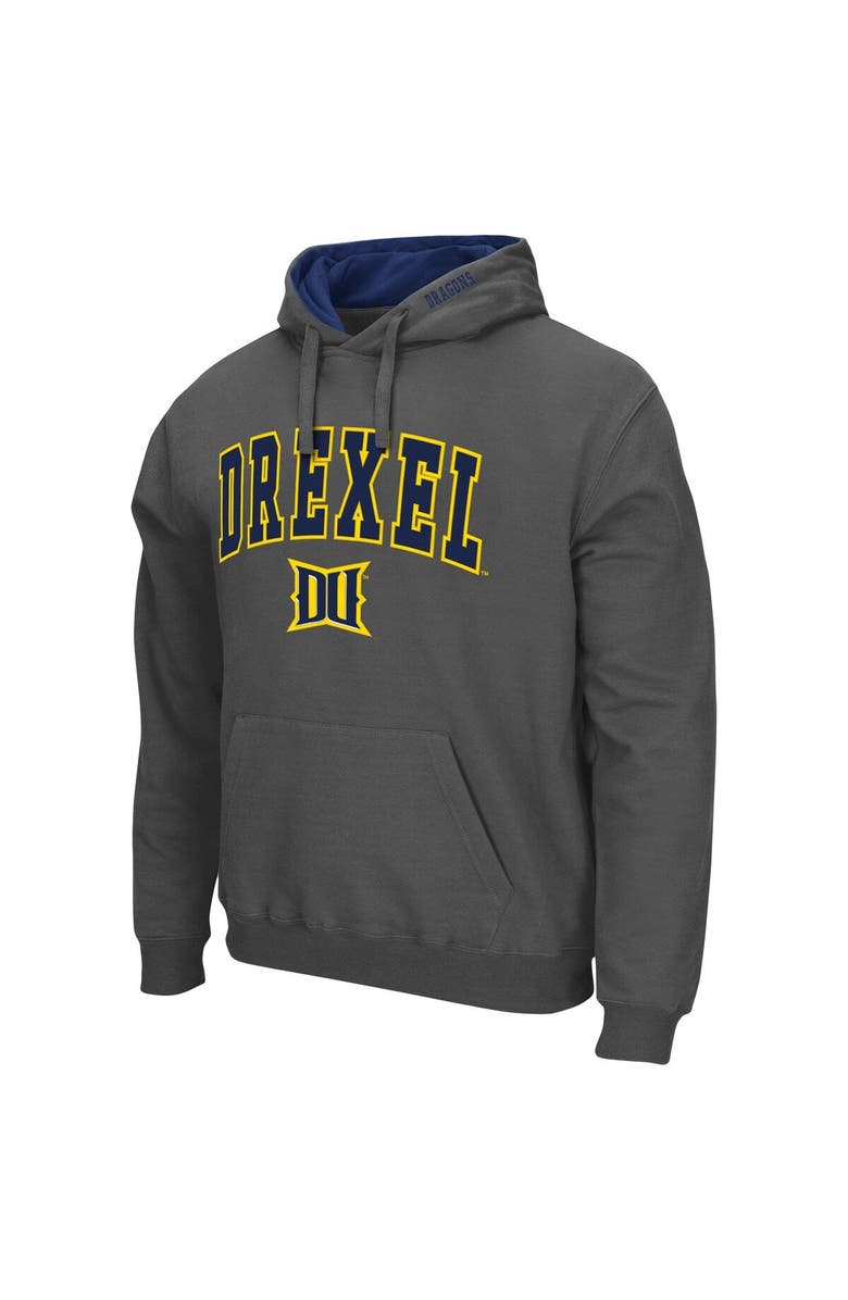 COLOSSEUM Men's Colosseum Charcoal Drexel Dragons Arch and Logo Pullover Hoodie, Alternate, color, Charcoal