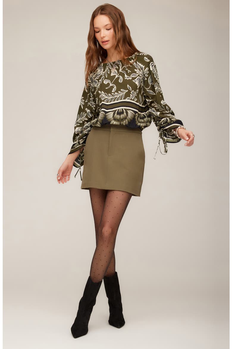 Serafina Floral Print Tie Sleeve Top, Alternate, color, PRINT