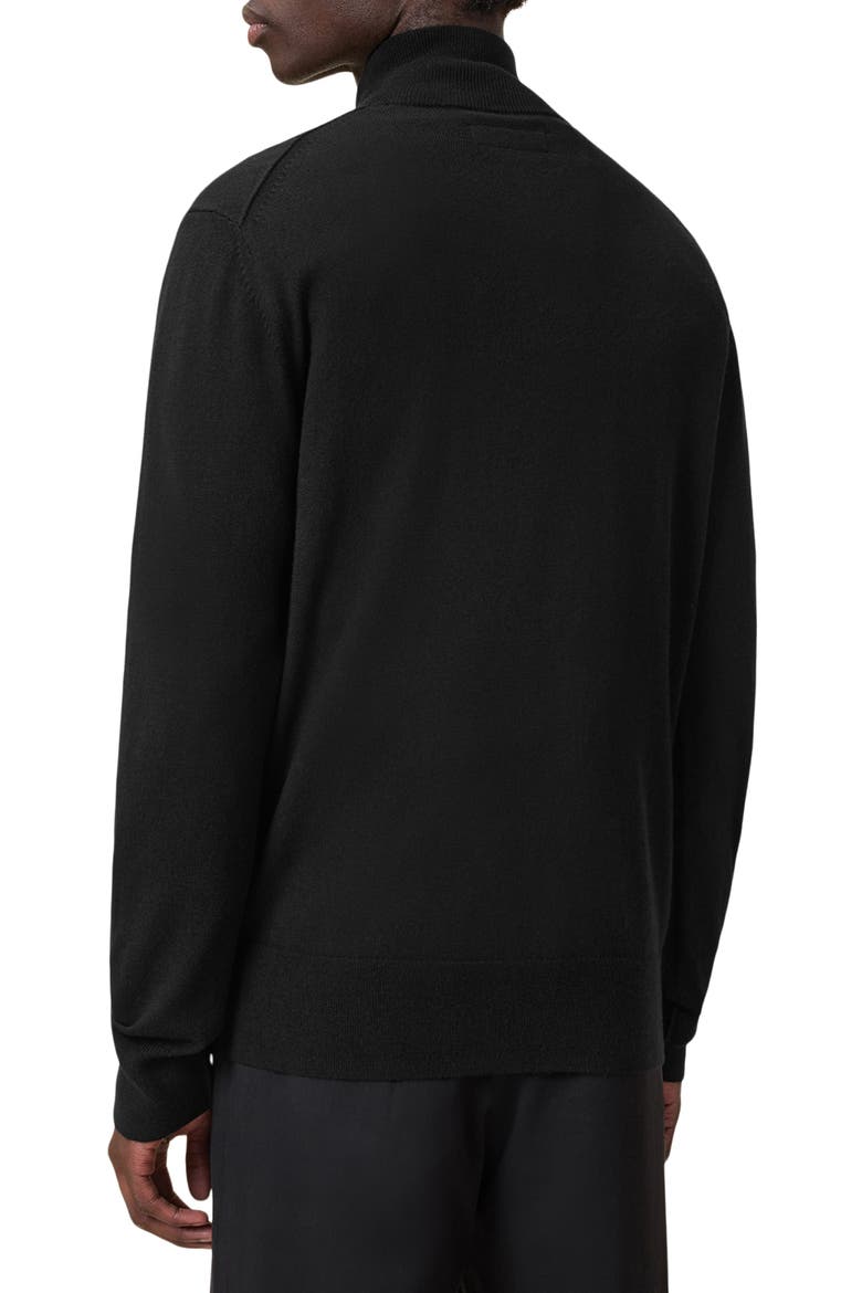 Kilburn Funnel Neck Wool Blend Quarter Zip Sweater, Alternate, color, BLACK