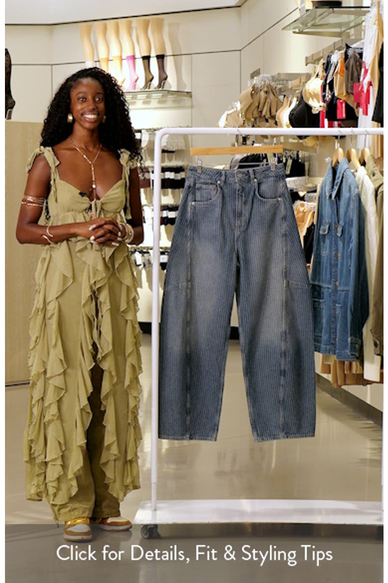 Carter Stripe Barrel Leg Jeans video