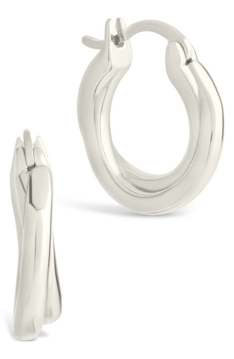 Janice Twisted Huggie Hoop Earrings