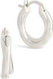 Sterling Forever Janice Twisted Huggie Hoop Earrings