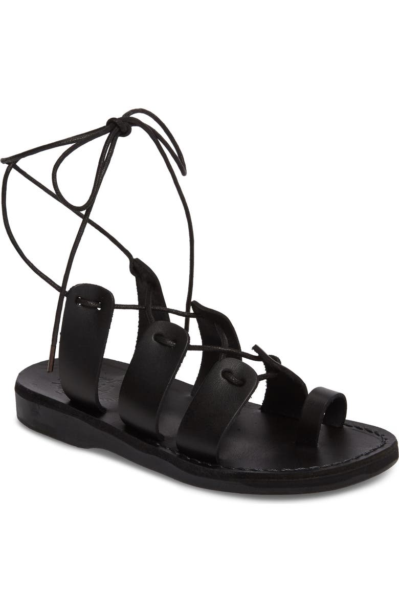 Jerusalem Sandals Deborah Wraparound Laces Sandal, Main, color,