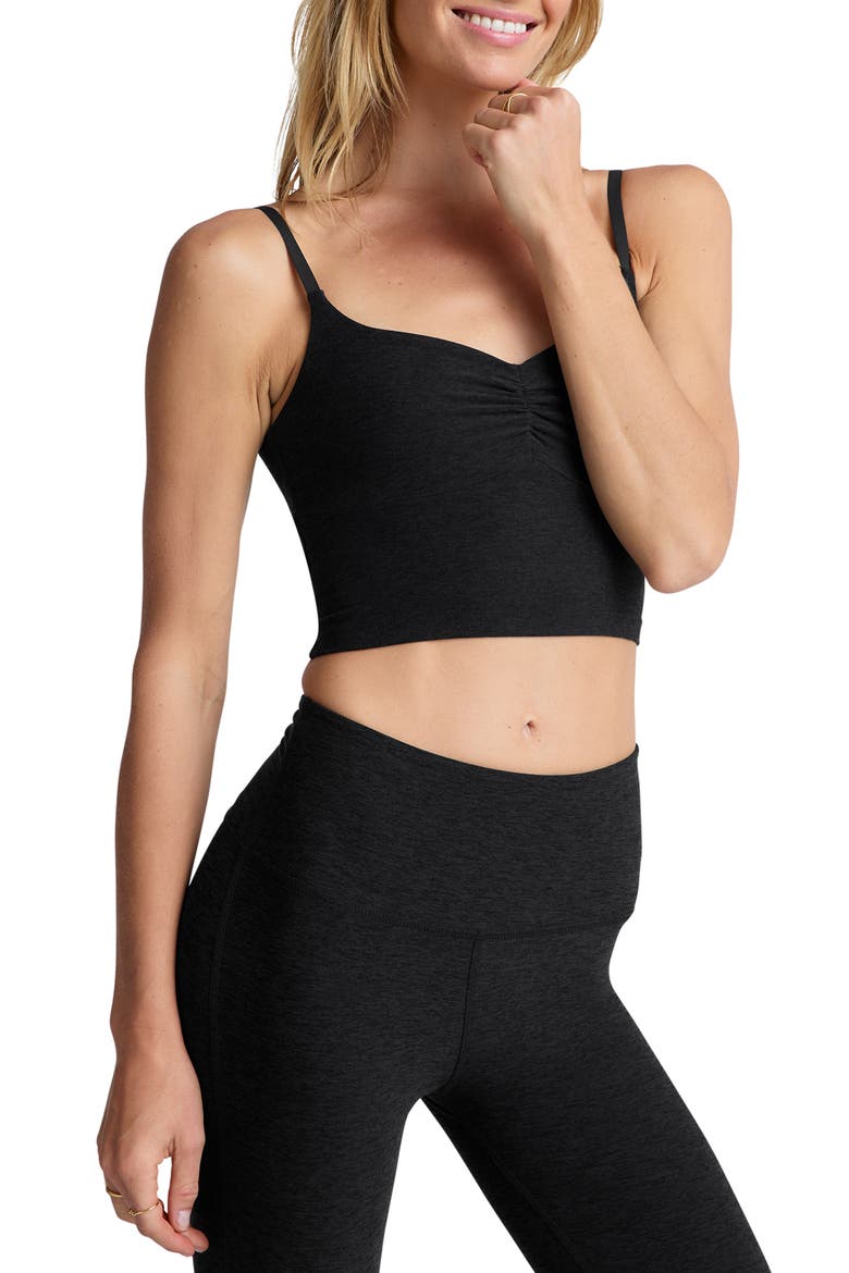 Shirred Crop Camisole, Alternate, color, DARKEST NIGHT