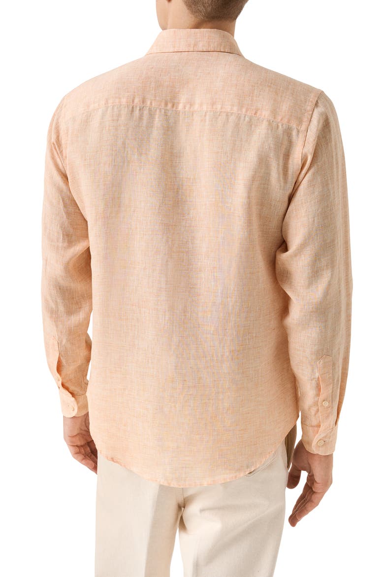 Regular Fit Linen Dress Shirt, Alternate, color, MEDIUM ORANGE