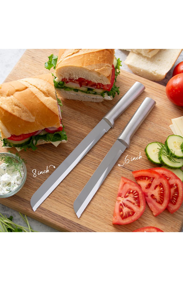 Rada Cutlery 8-Inch Bread Knife Stainless Steel Serrated Blade, Aluminum Handle, Alternate, color, Silver