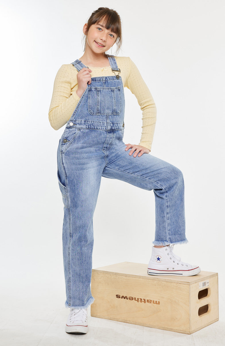 KanCan Cordelia Relaxed Overalls, Alternate, color, Medium Wash