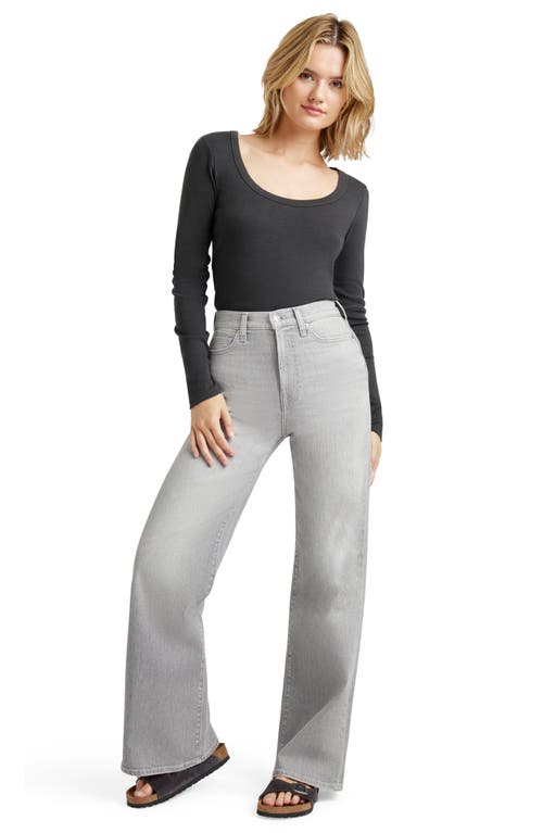 Shop Splendid Faye Scoop Neck Long Sleeve T-shirt In Lead