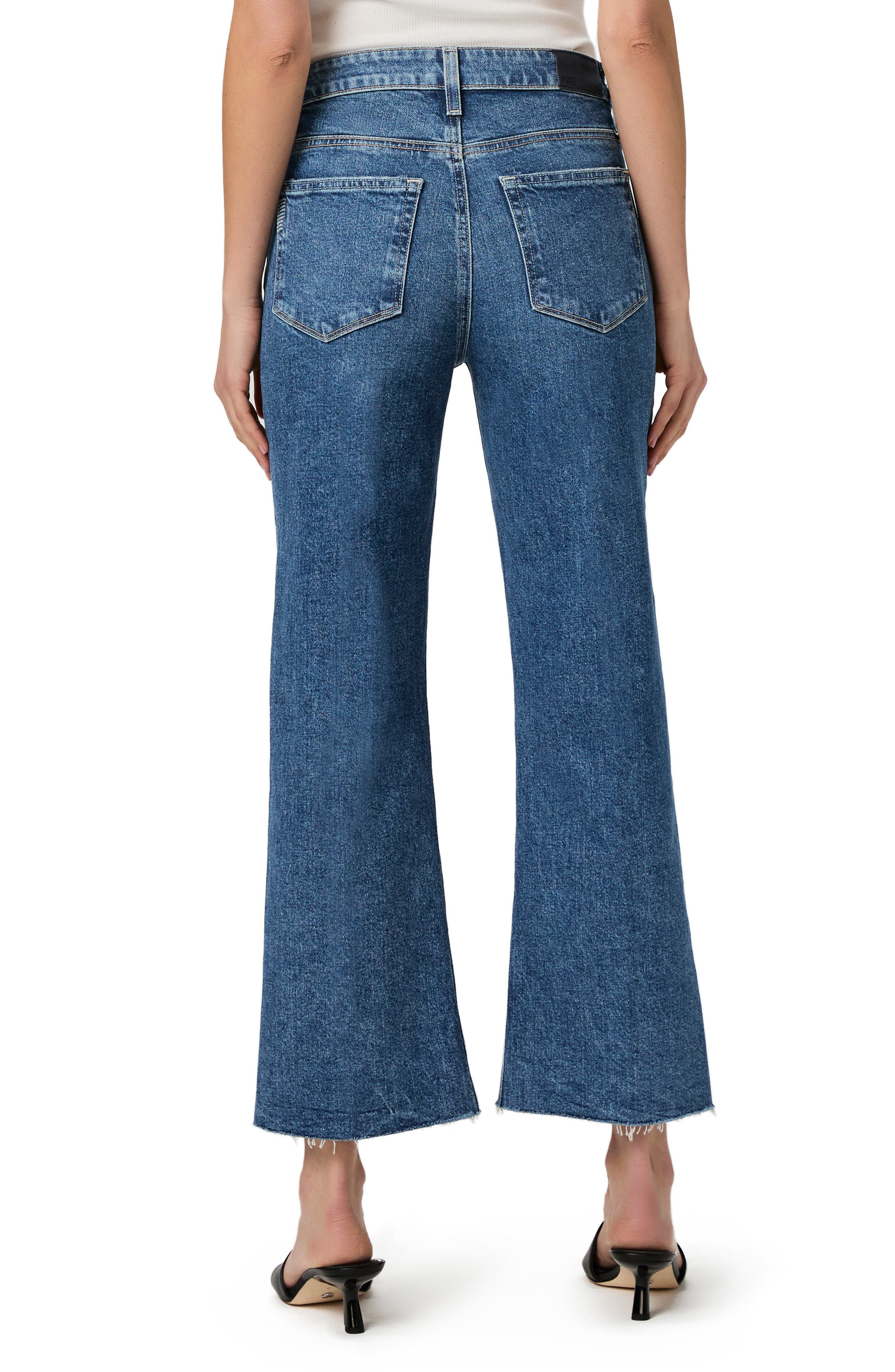 Leenah Raw Hem High Waist Ankle Wide Leg Jeans - image 2