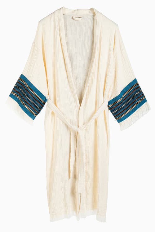 Forever & Always Shoes Kaia Emroidered Sleeve Handmade Kimono In White 1