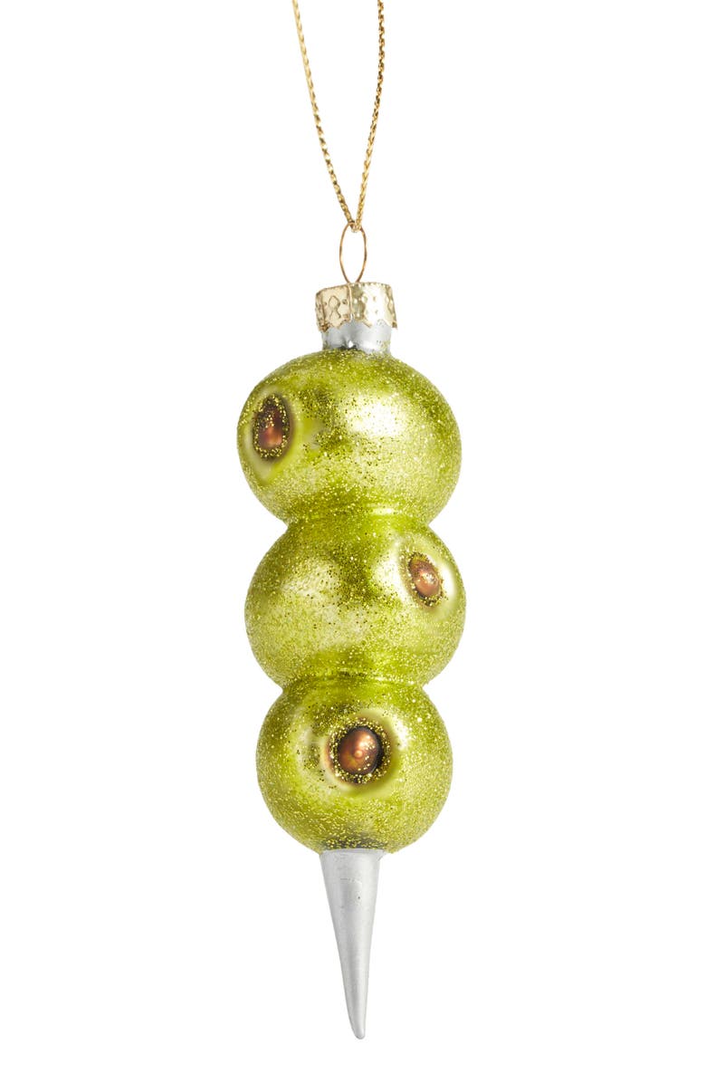 Cody Foster & Co. Cocktail Olives Glass Ornament, Alternate, color, Green Multi