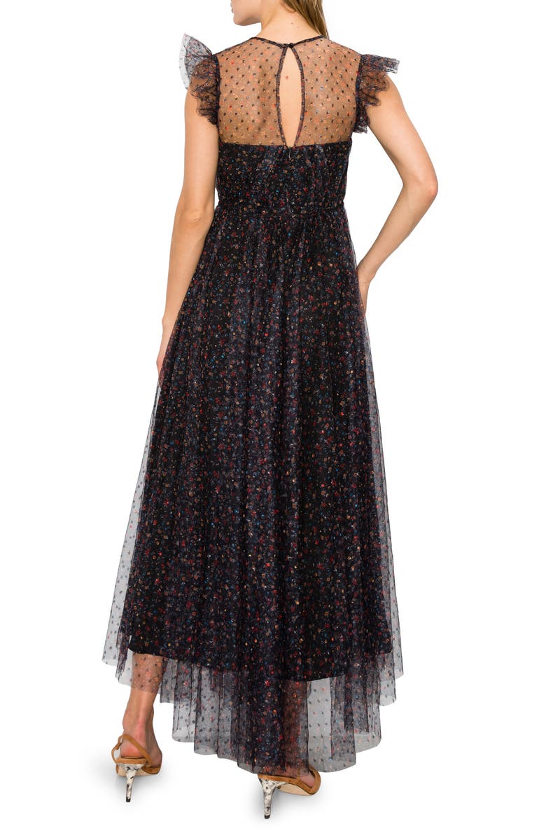 MELLODAY Flutter Sleeve Mesh Maxi Dress, Alternate, color, 