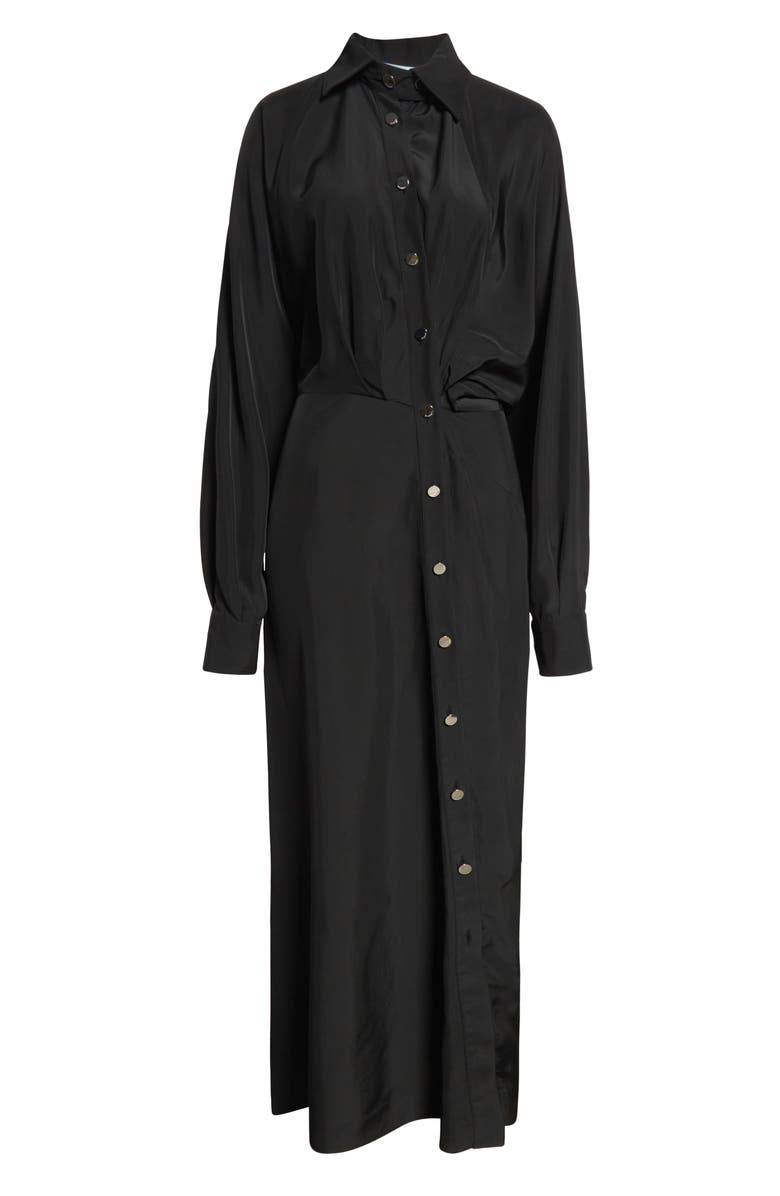SPORTMAX Maranta Long Sleeve Maxi Shirtdress, Alternate, color, Black