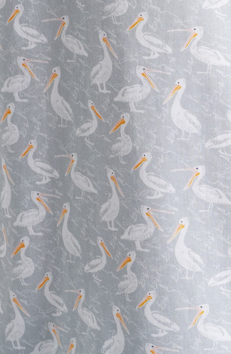 Johnston & Murphy Pelican Print Short Sleeve Button Down Shirt, Alternate, color, Gray