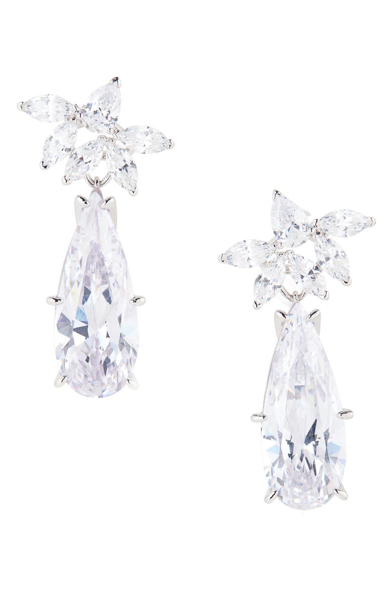 Nadri Wildflower Large Cubic Zirconia Drop Earrings, Main, color, 