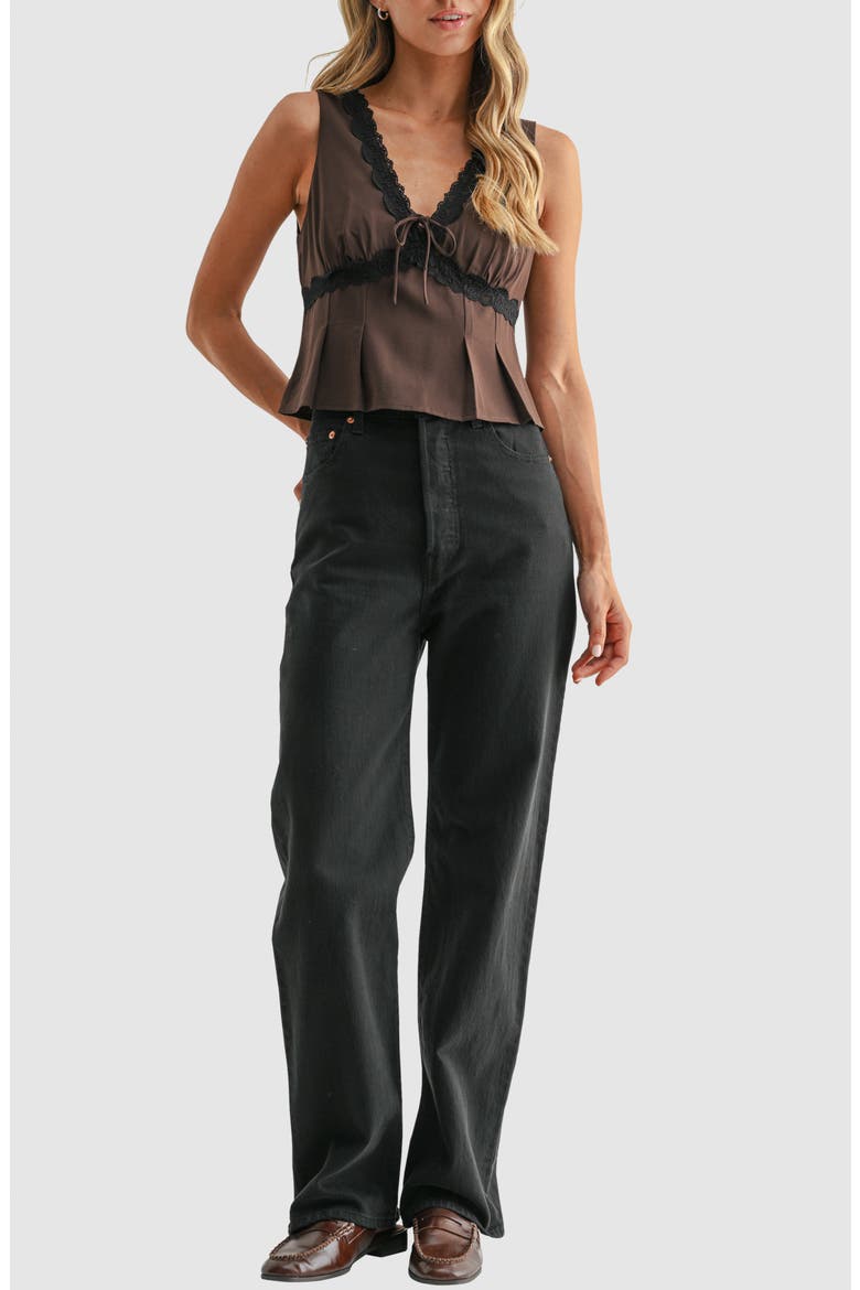 Pleated V-Neck Blouse, Alternate, color, ESPRESSO