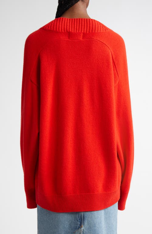Loulou Studio Oversize Cashmere V-neck Sweater In Tomato