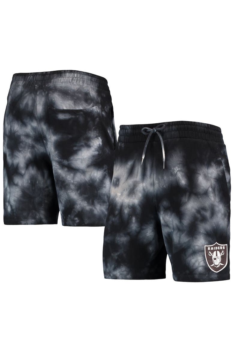 Men's New Era Black Las Vegas Raiders Tie-Dye Shorts, Main, color, Black