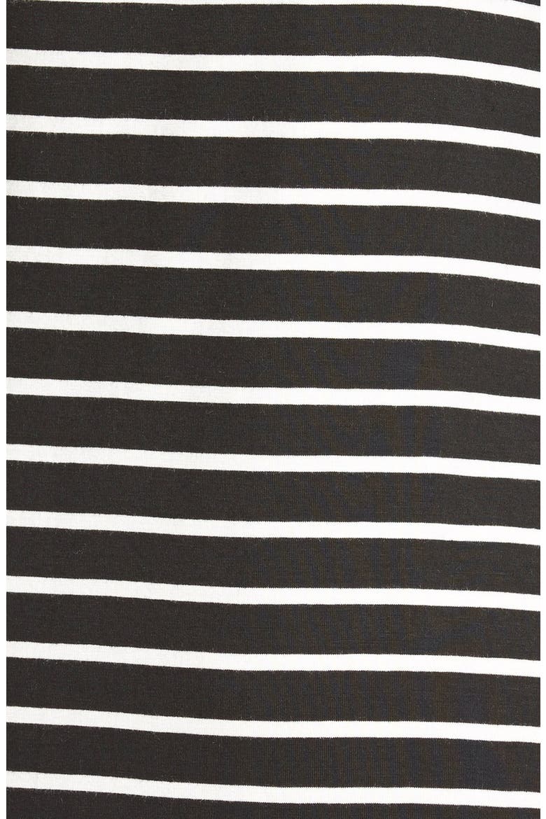 Three Quarter Sleeve Knit Shift Dress, Alternate, color, BLACK/ IVORY