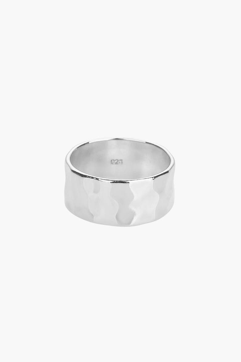 Sterling Silver 18k Gold Plated Skye Ring Textured Statement Modern, Main, color, Silver