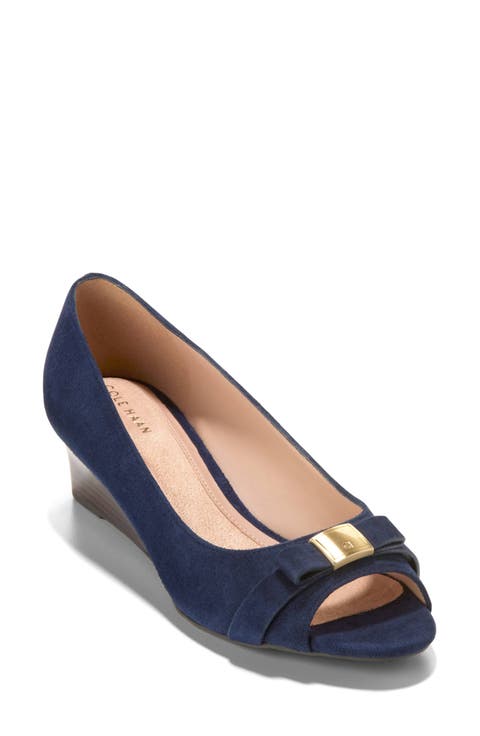 Go-To Malta Bow Peep Toe Wedge Pump (Women)