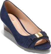 Cole Haan Go-To Malta Bow Peep Toe Wedge Pump