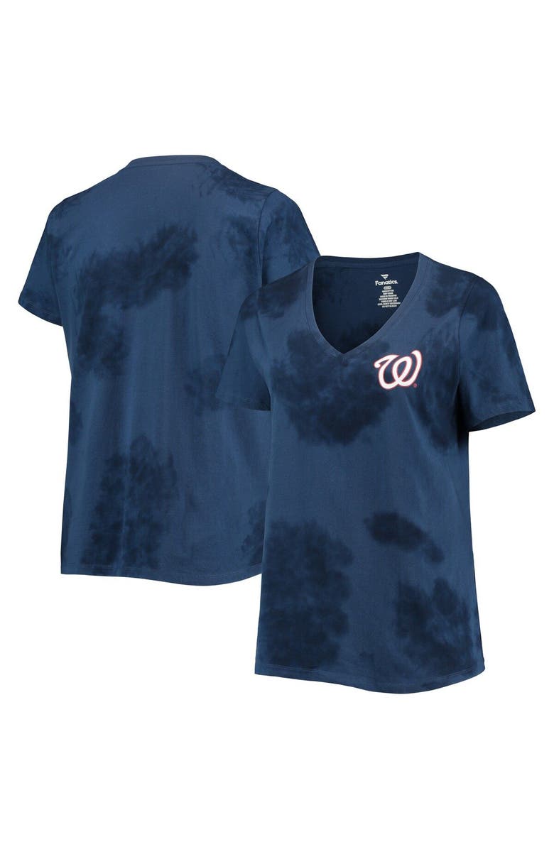 PROFILE Women's Navy Washington Nationals Plus Size Cloud V-Neck T-Shirt, Main, color, 