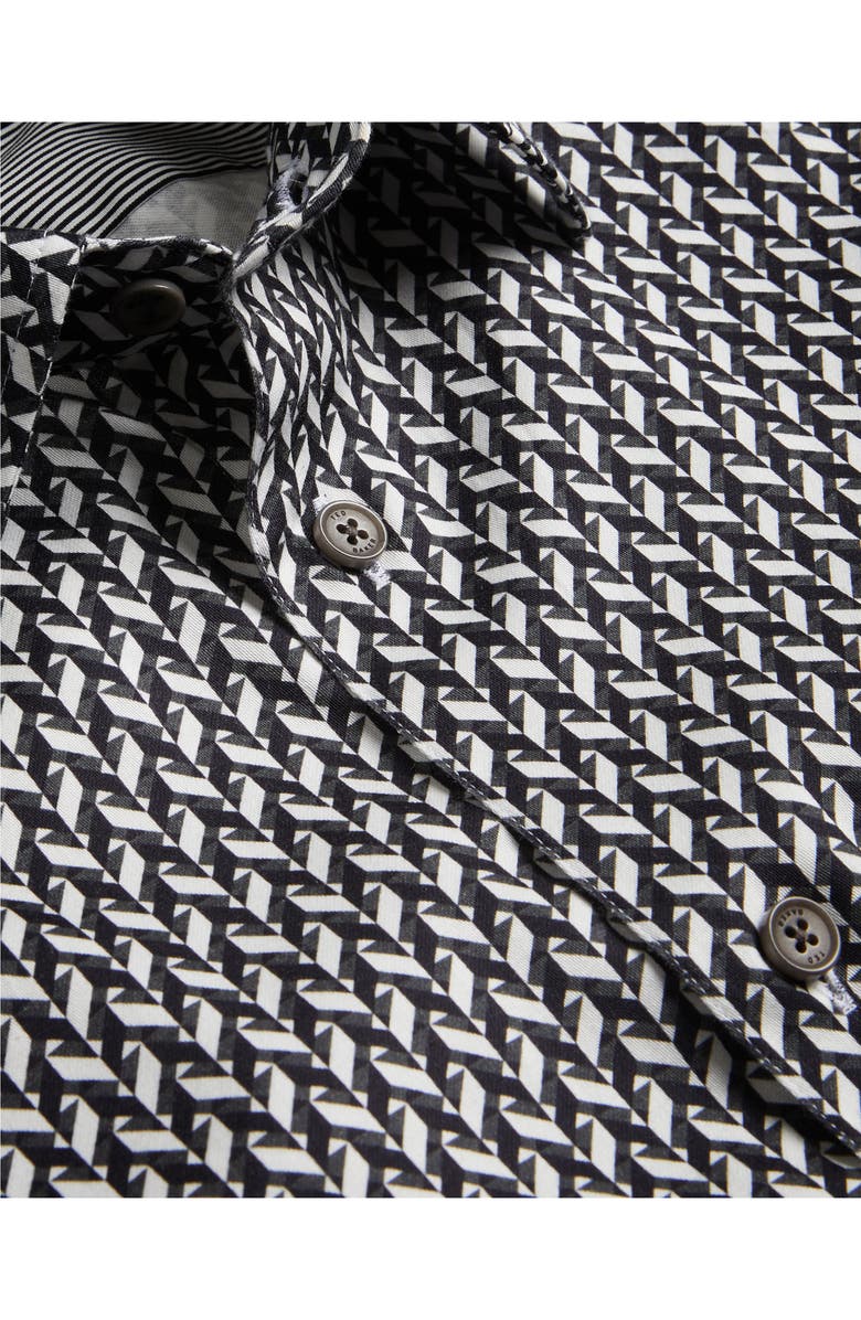 Ted Baker London Laceby Slim Fit Geometric Print Stretch Button-Up Shirt, Alternate, color, 