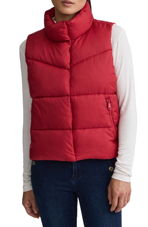 Nvlt Cire Crop Quilted Vest In Red