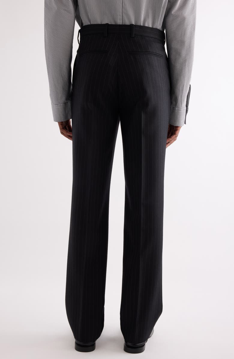 Givenchy Classic Fit Pinstripe Flat Front Wool Suit Pants, Alternate, color, Black/ Grey