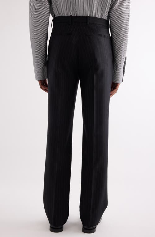 Givenchy Classic Fit Pinstripe Flat Front Wool Suit Pants In Black