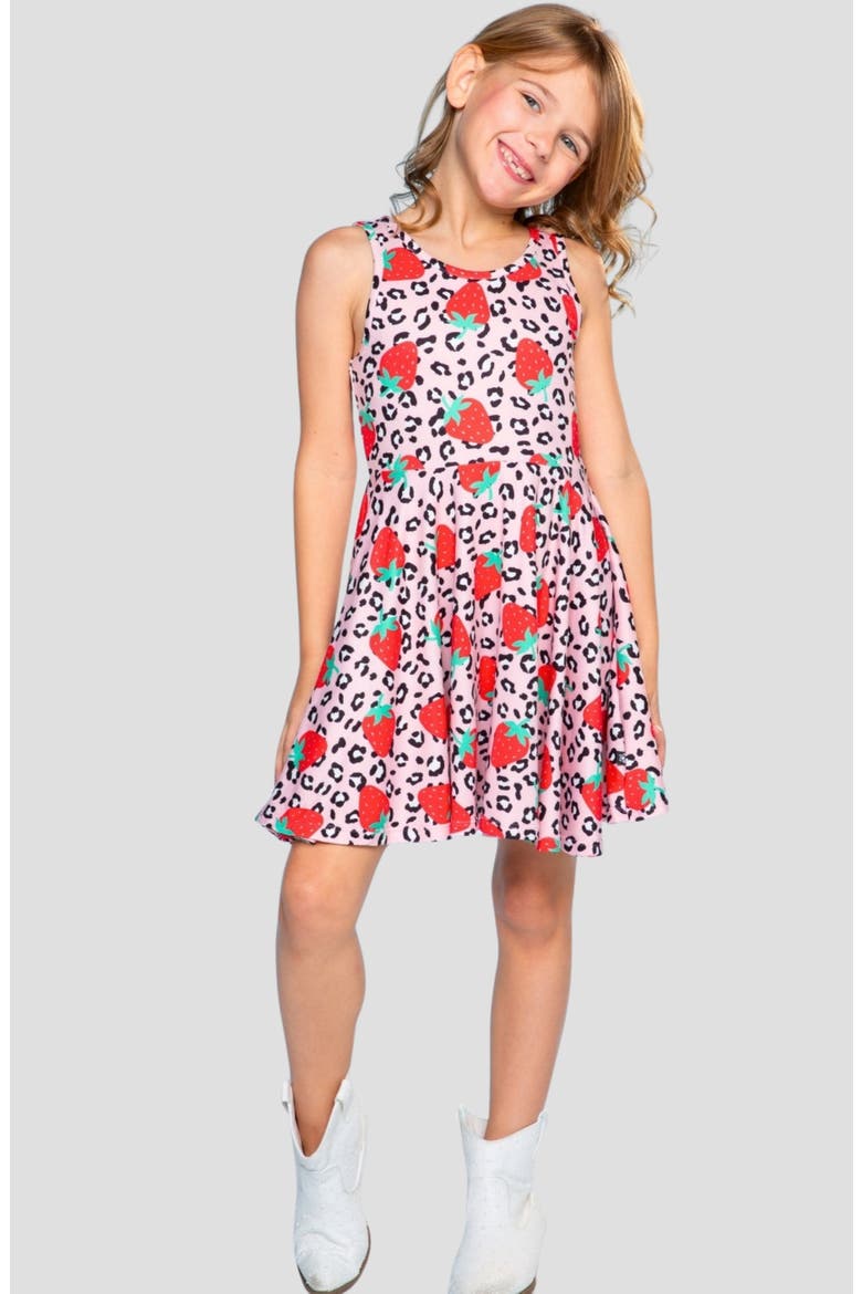Kids' Simply Soft Twirl Dress, Alternate, color, STRAWBERRY LEOPARD
