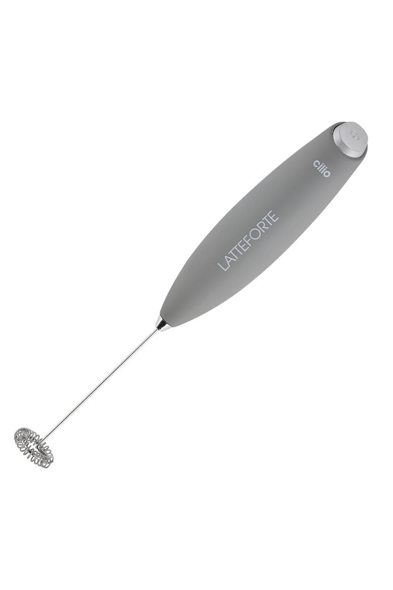 Latteforte Battery Powered Milk Frother with Stainless Steel Stand, Alternate, color, Gray