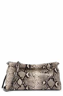 Snake Embossed Faux Leather Shoulder Bag