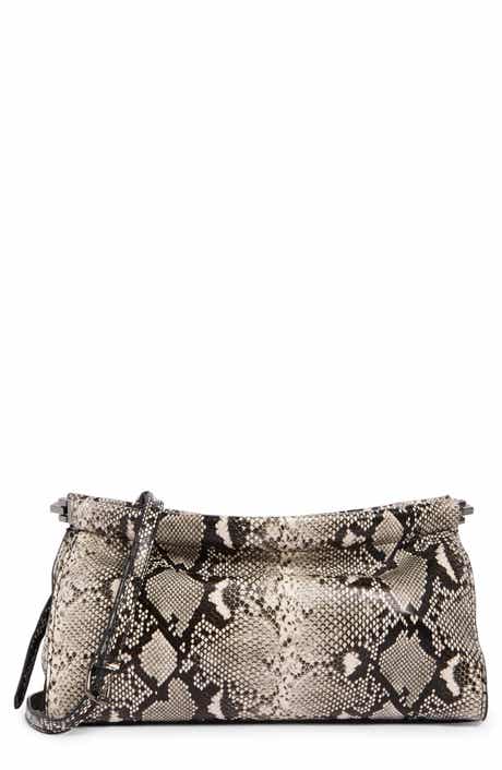 Snake Embossed Faux Leather Shoulder Bag