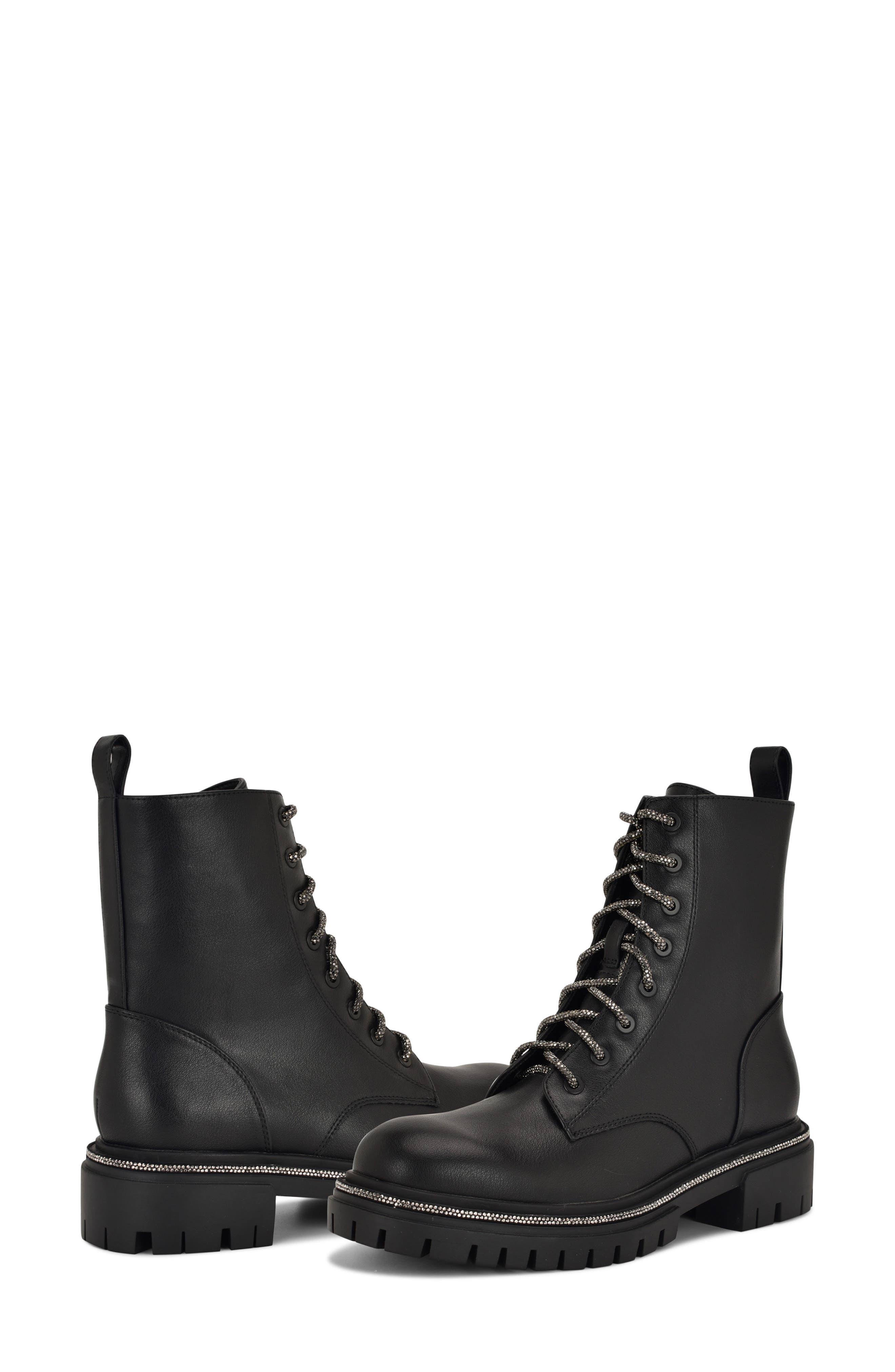 Nine West Jarret Lug Sole Boot, Alternate, color, Black