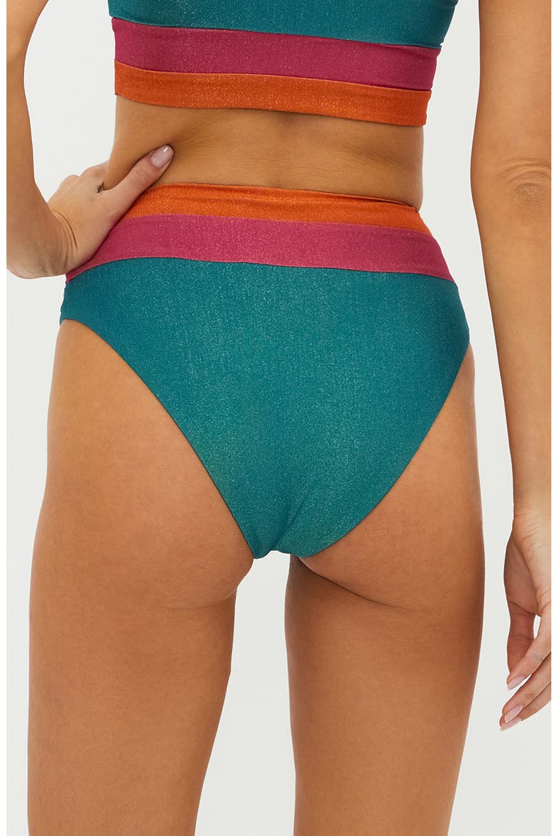 Heidi Colorblock High Waist Bikini Bottoms, Alternate, color, SORBET SEA COLORLBOCK